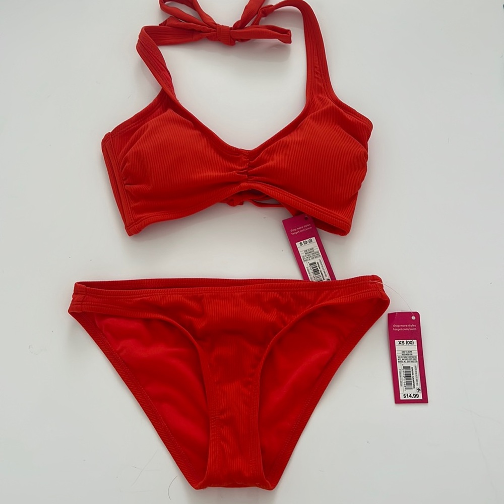 NEW Ribbed red orange bikini!❤️🧡
